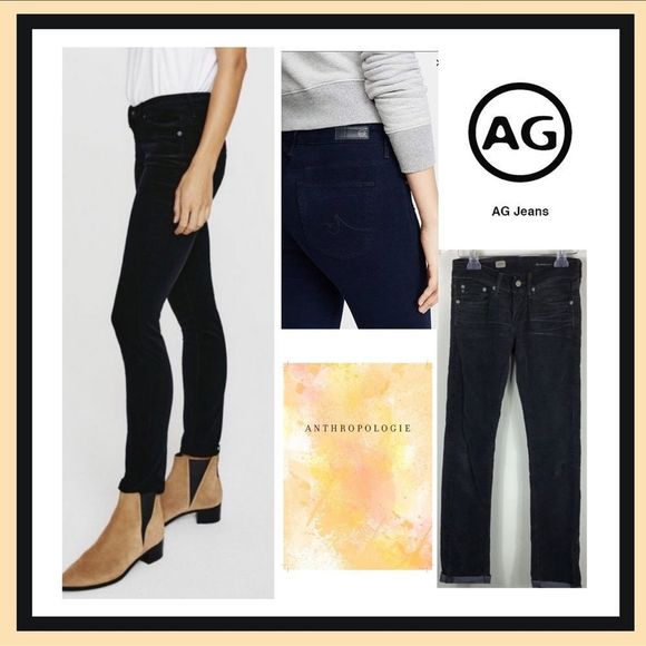 Anthropologie AG Tomboy Boyfriend Fit Distressed Whiskered Corduroy Jeans Sz 26R - Picture 1 of 13
